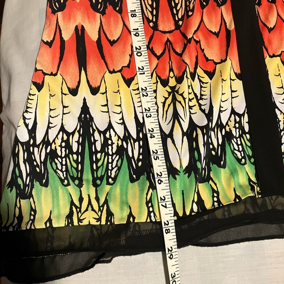 Peter Nygard Colorful Feather Pattern Blouse size Large - Picture 6 of 8